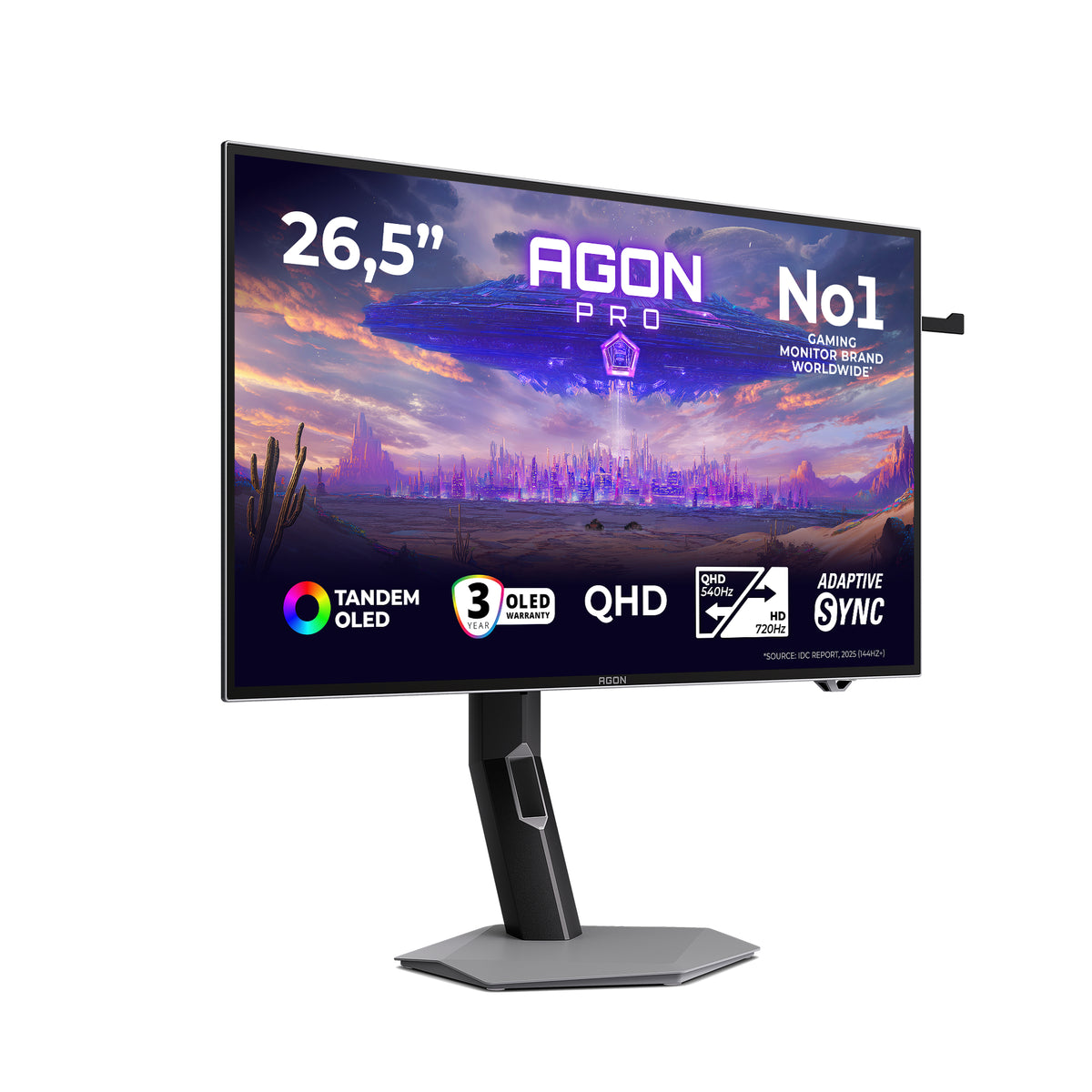 AOC AGON PRO AGP277QKDC Computerbildschirm 67,3 cm (26.5") 2560 x 1440 Pixel Quad HD OLED Grau