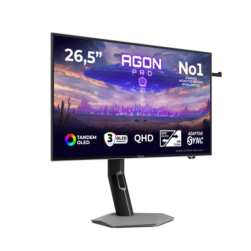 AOC AGON PRO AGP277QKDC Computerbildschirm 67,3 cm (26.5") 2560 x 1440 Pixel Quad HD OLED Grau
