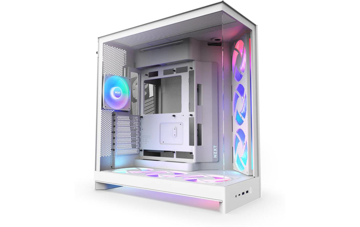 NZXT H9 Flow RGB+ (2025) ATX Mid Tower White Tempered Glass