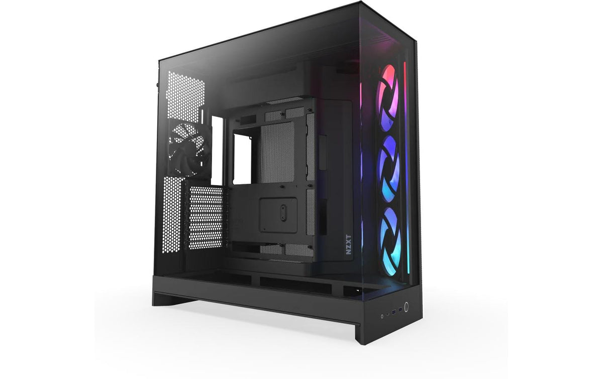NZXT H9 Flow RGB (2025) Boîtier PC Moyen Tour ATX Noir Verre trempé teinté USB 3.2 Gen 2x2 Type-C USB 3.2 Gen 1 Type-A