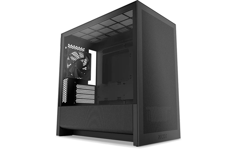 NZXT H3 Flow Micro ATX Mid Tower Nero con pannello laterale in vetro temperato oscurato e pannello frontale USB 3.2 Gen 2x2 Type-C, USB 3.2 Gen 1 Type-A