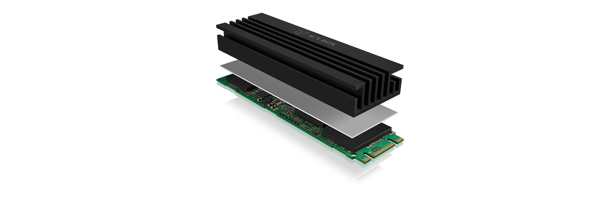 ICY BOX IB-M2HS-70, Kühlkörperset für M.2 2280 SSD, Aluminium, 10 mm dick