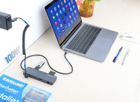 Manhattan 190459 laptop-dockingstation & portreplikator Kabelgebunden USB 3.2 Gen 1 (3.1 Gen 1) Type-C Grau