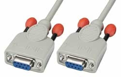 Lindy 3m Null modem cable Serien-Kabel Weiß DB-9
