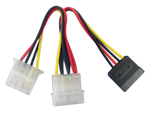 Lindy SATA/5.25" Power Adapter Splitter Cable, 0.15m Mehrfarbig 0,15 m
