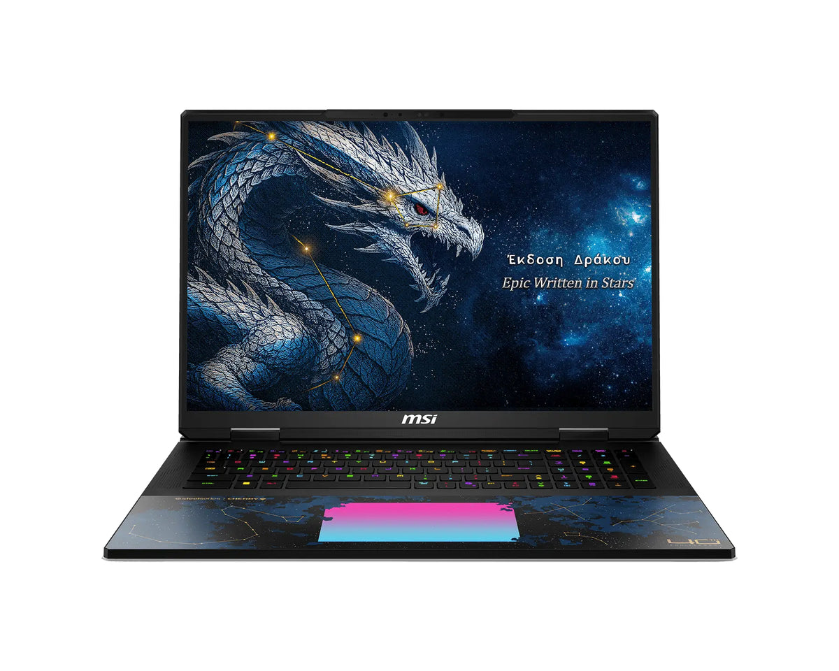 MSI Titan 18 HX Dragon Edition Draco Epic A2WJ-1218DE Intel Core Ultra 9 290HX Plus Laptop 45,7 cm (18") UHD+ 96 GB DDR5-SDRAM 4 TB SSD NVIDIA GeForce RTX 5090 Laptop-GPU Wi-Fi 7 (802.11be) Windows 11 Home Schwarz Deutsch
