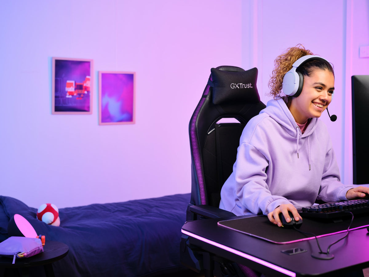Trust GXT 491P FAYZO Kopfhörer Verkabelt & Kabellos Kopfband Gaming USB Typ-A Bluetooth Schwarz, Violett
