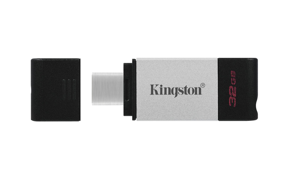 Kingston Technology DataTraveler 80 USB-Stick 32 GB USB Typ-C 3.2 Gen 1 (3.1 Gen 1) Schwarz, Silber
