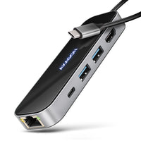 Axagon HMC-6GLN USB 5Gbps hub, 2x USB-A, USB-C, HDMI 4k/60Hz, RJ-45, PD 100W, USB-C Kabel