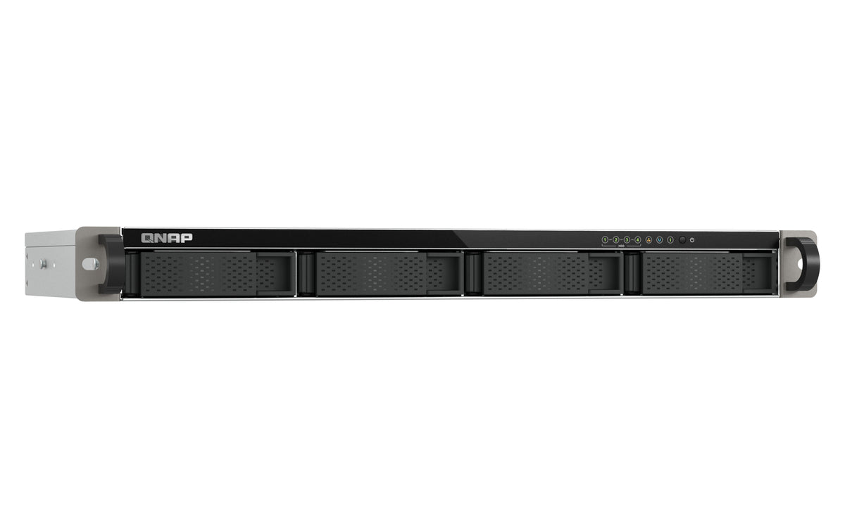 QNAP TS-432XeU NAS Rack (1U) 4 GB DDR4 0 TB QNAP QTS Schwarz, Grau