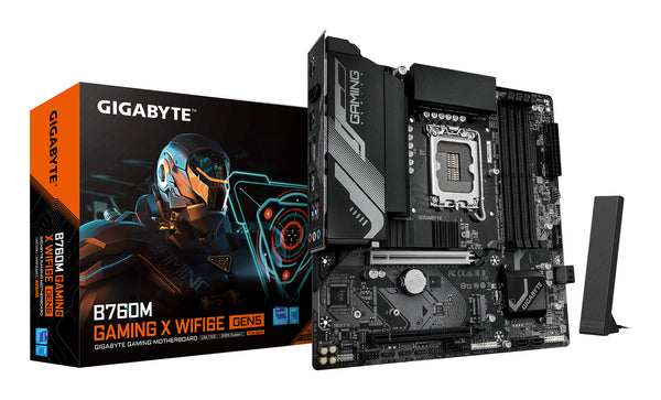 Carte mère GIGABYTE B760M GAMING X WIFI6E GEN5 – Prend en charge les processeurs Intel Core de 14e génération, VRM 8+1+1 phases, jusqu'à 5600 MHz DDR5, 2 x PCIe 4.0 M.2, Wi-Fi 6E, LAN 2,5 GbE, USB 3.2 Gen 1