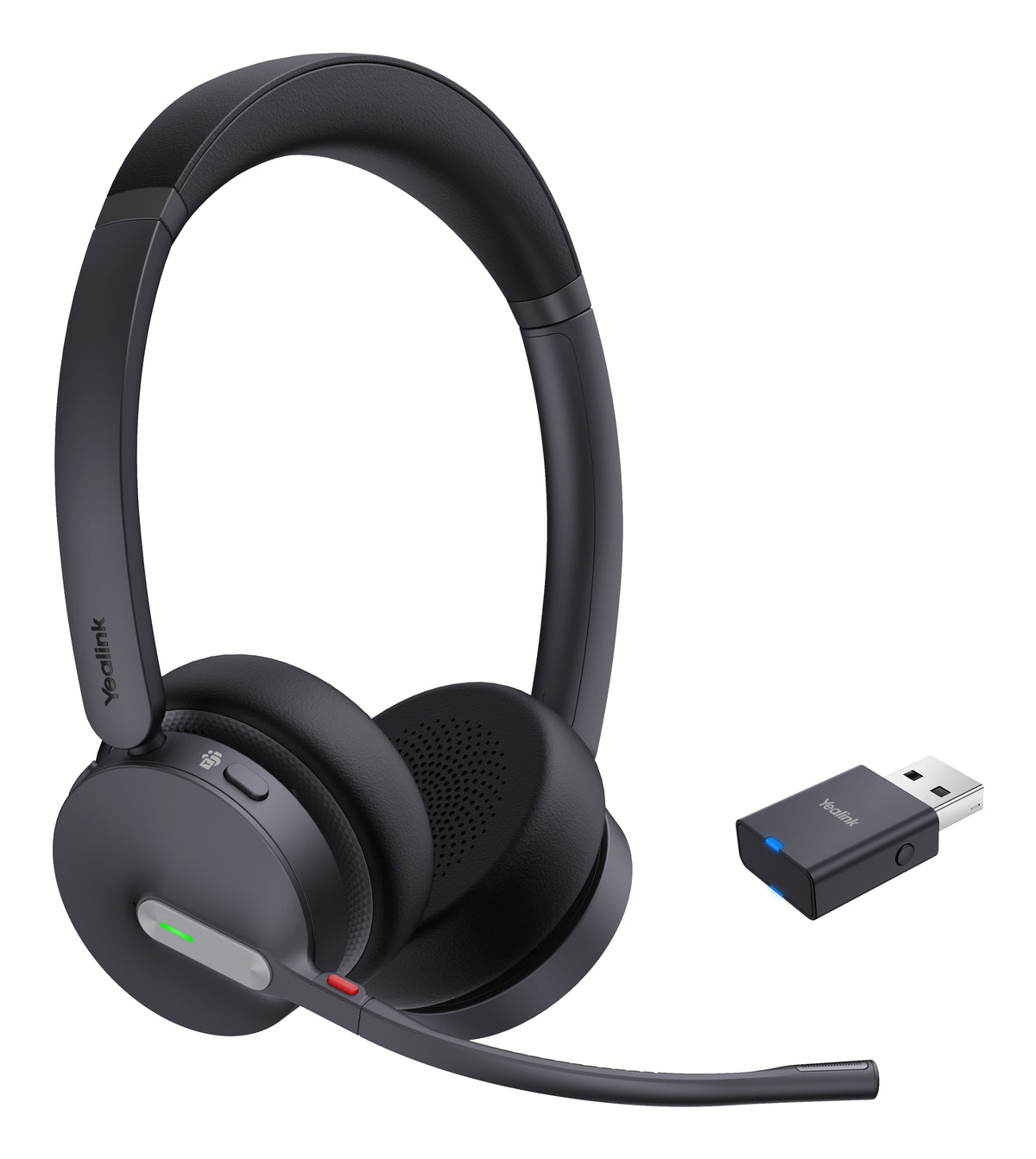 Yealink WH64 Hybrid Dual Teams Kopfhörer Kabellos Kopfband Büro/Callcenter Mikro-USB Bluetooth Schwarz