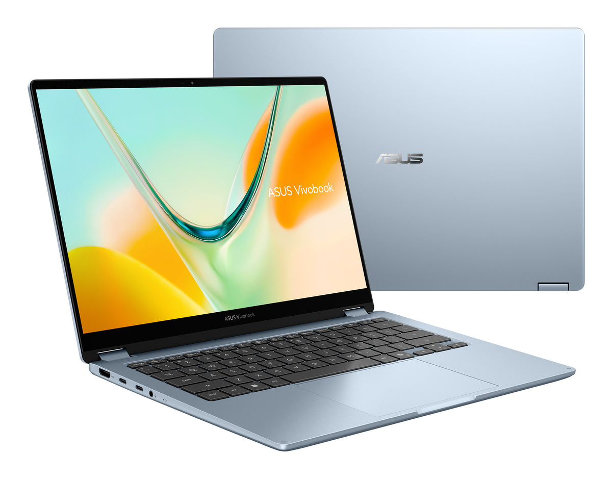 ASUS Vivobook S14 Flip TP5408QA-U2114W Copilot+ PC Snapdragon X1-26-100 Hybrid (2-in-1) 35,6 cm (14") Touchscreen WUXGA 16 GB LPDDR5x-SDRAM 512 GB SSD Wi-Fi 6E (802.11ax) Windows 11 Home Blau