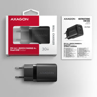 AXAGON ACU-PQ30 Ladegerät QC3.0, 4.0/AFC/FCP/PPS/Apple + PD USB-C, 30W - schwarz