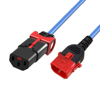 ACT Stromkabel C13 - C14 Dual IEC LOCK blau 1 m