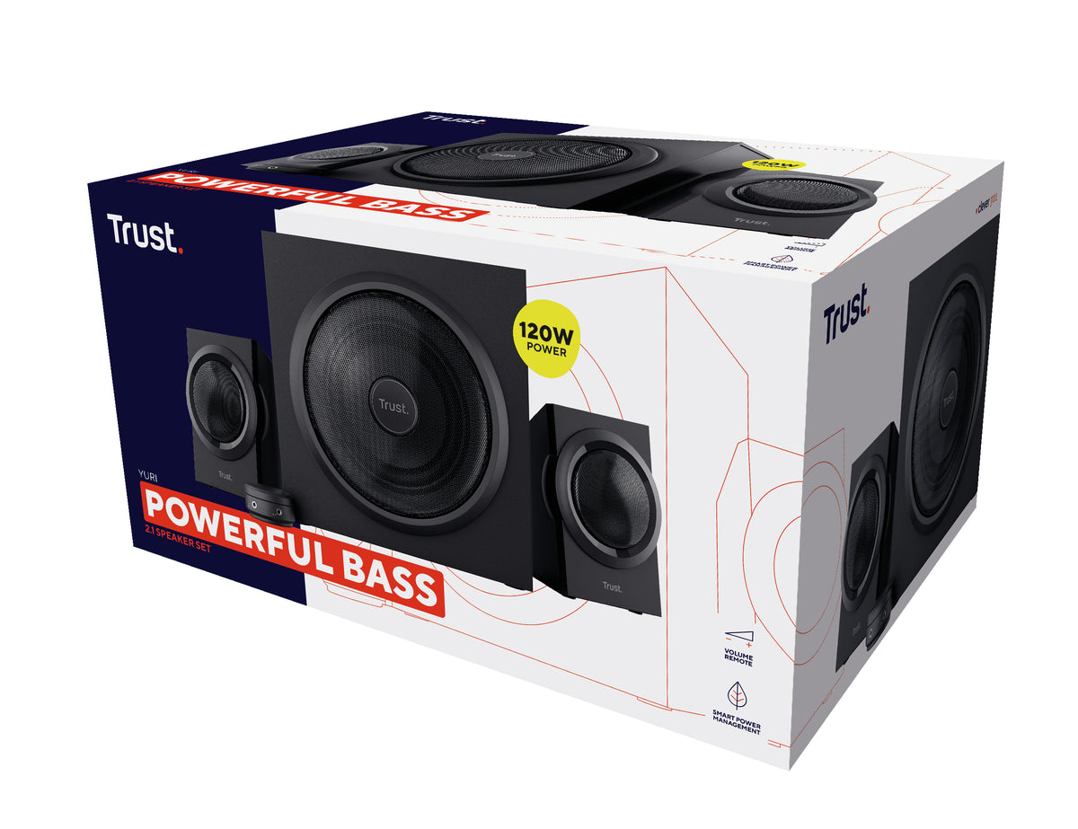 Trust Yuri Lautsprecherset 60 W Universal Schwarz 2.1 Kanäle 1-Weg 15 W