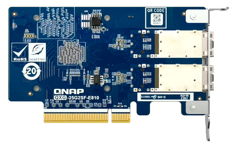 QNAP QXG-25G2SF-E810 Netzwerkkarte Eingebaut Faser 25000 Mbit/s