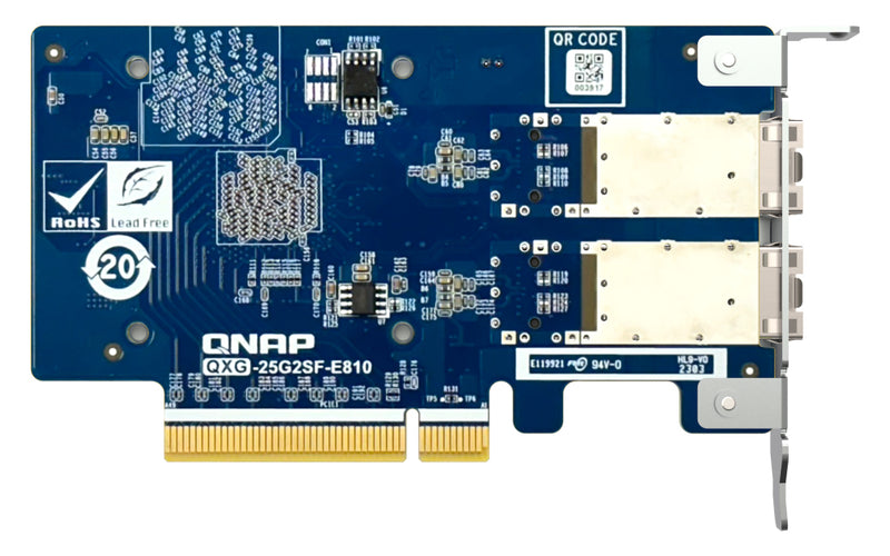 QNAP QXG-25G2SF-E810 Netzwerkkarte Eingebaut Faser 25000 Mbit/s