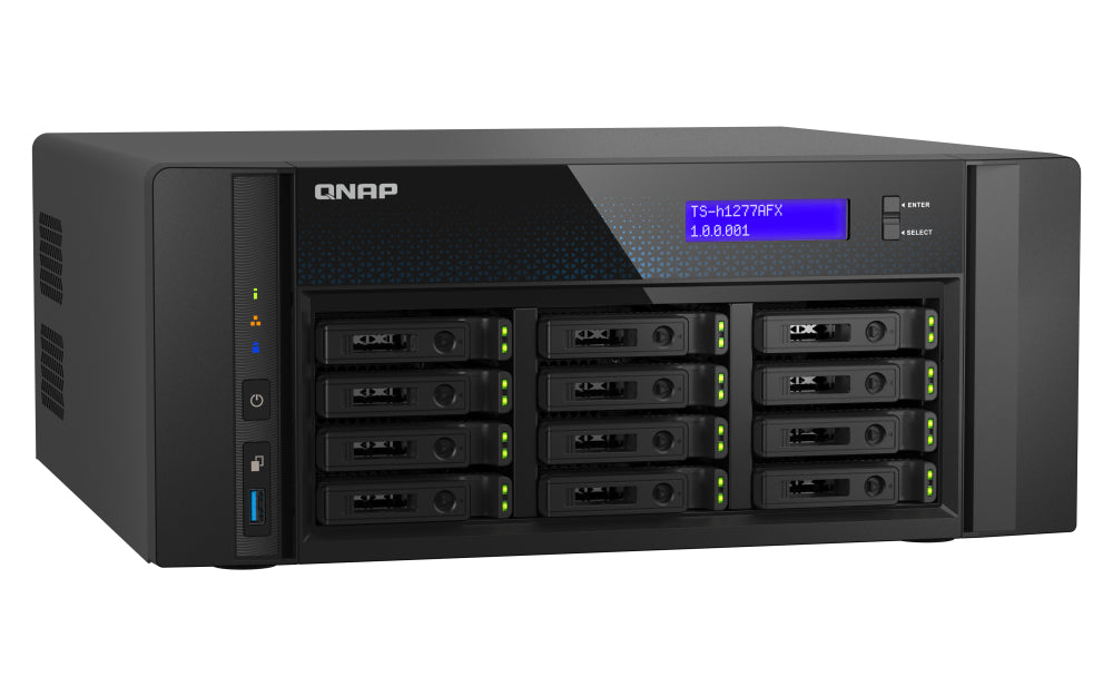QNAP TS-H1277AFX-R7-32G NAS & Speicherserver Tower AMD Ryzen™ 7 32 GB DDR5 0 TB QuTS hero Schwarz