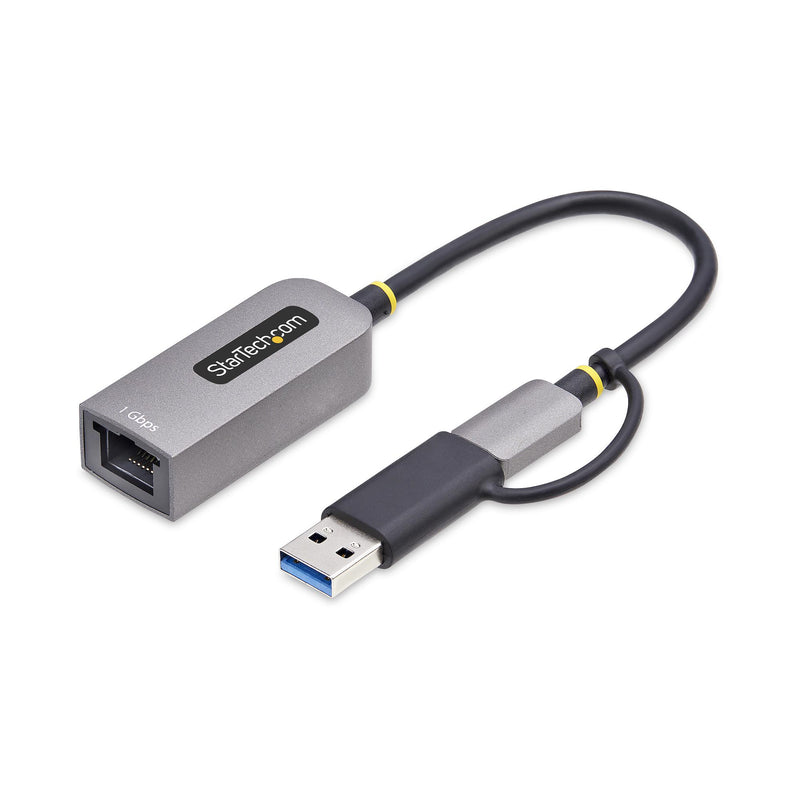 StarTech.com USB-C Ethernet Adapter mit USB-A Dongle, 10/100/1000Mbps, 15cm Kabel, USB 3.0 Gigabit Adapter, USB Ethernet Adapter-LAN Adapter,Windows/macOS/Linux/iOS/ChromeOS