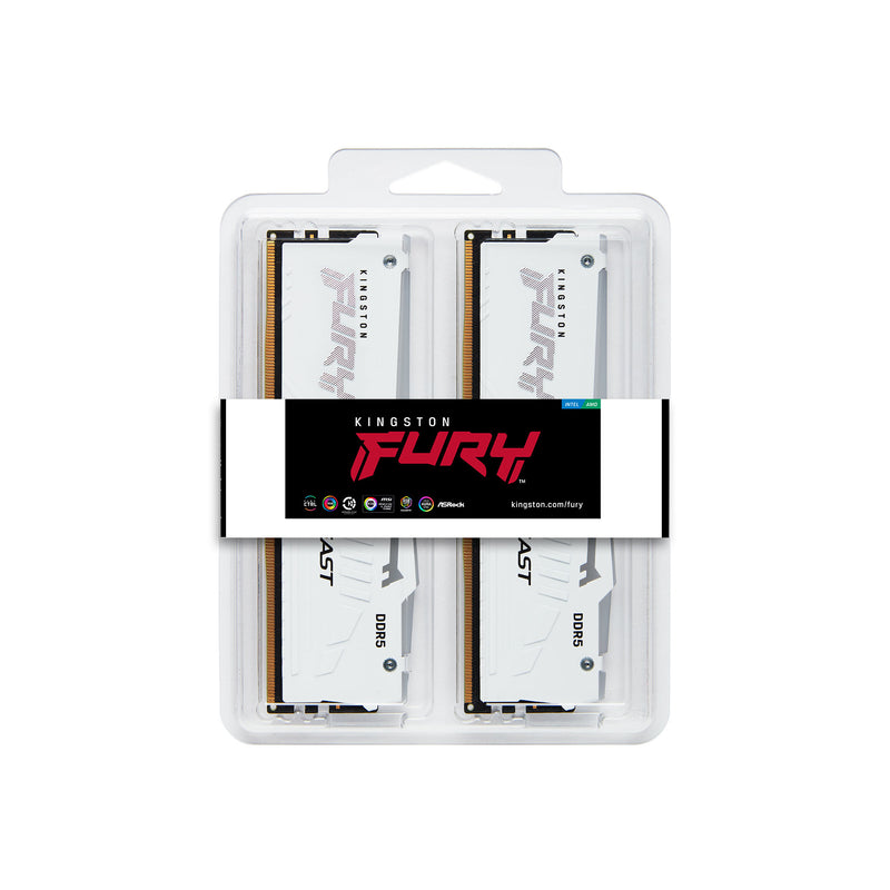 Kingston Technology FURY Beast 32 GB 5600 MT/s DDR5 CL40 DIMM (2er-Kit) White RGB XMP