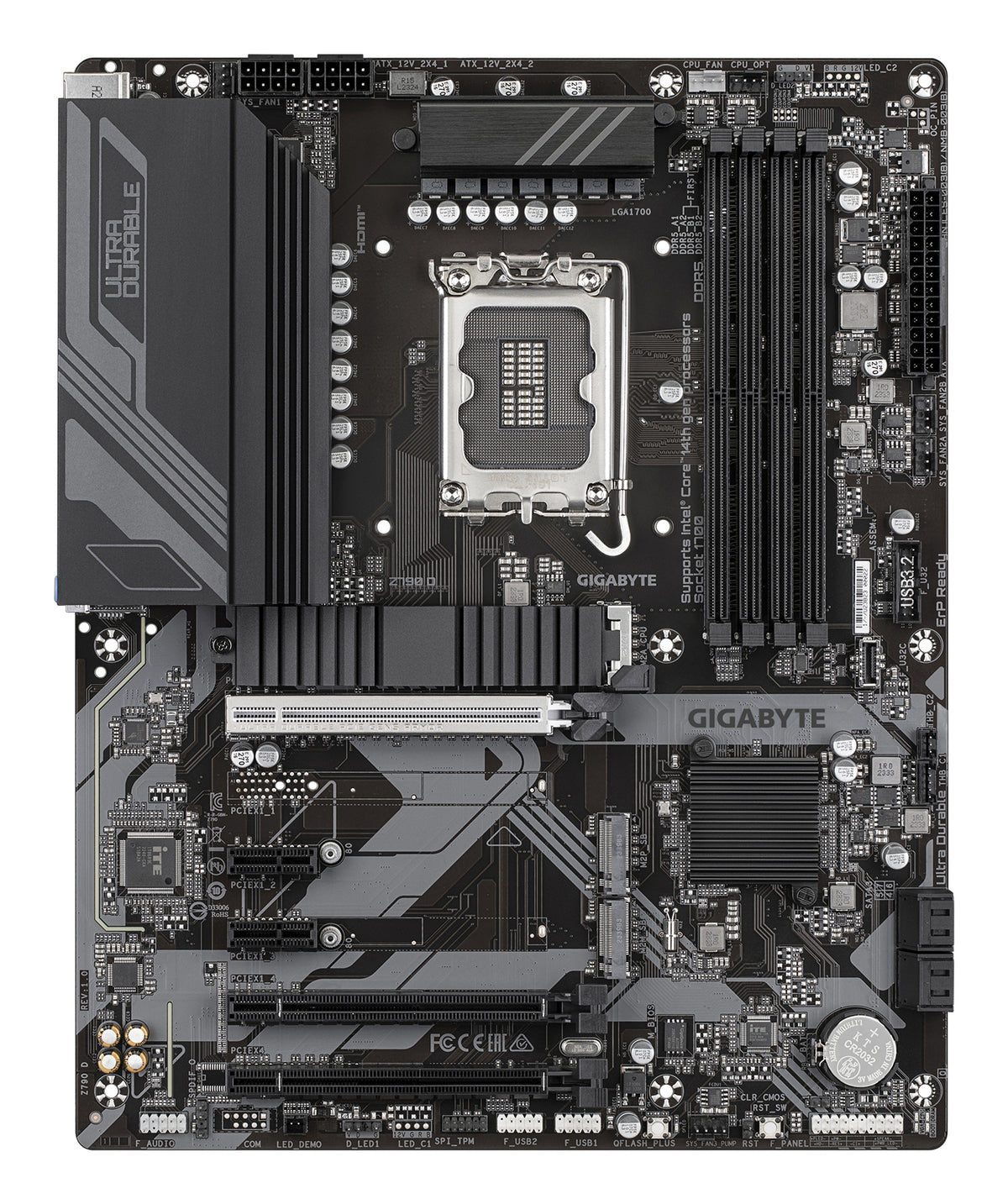 GIGABYTE Z790 D Motherboard - Unterstützt Intel Core 14. Generation CPUs, 12+1+1 Phasen Digital VRM, bis zu 7600MHz DDR5 (OC), 3xPCIe 4.0 M.2, 2.5GbE LAN, USB 3.2 Gen 2