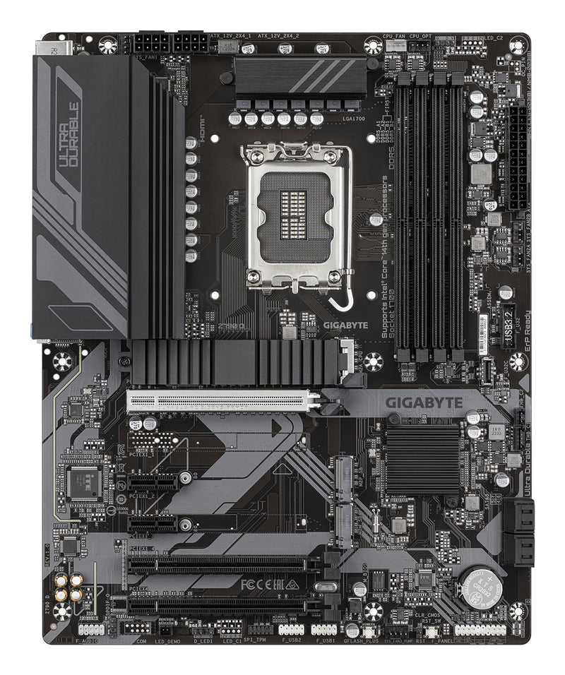 GIGABYTE Z790 D Motherboard - Unterstützt Intel Core 14. Generation CPUs, 12+1+1 Phasen Digital VRM, bis zu 7600MHz DDR5 (OC), 3xPCIe 4.0 M.2, 2.5GbE LAN, USB 3.2 Gen 2