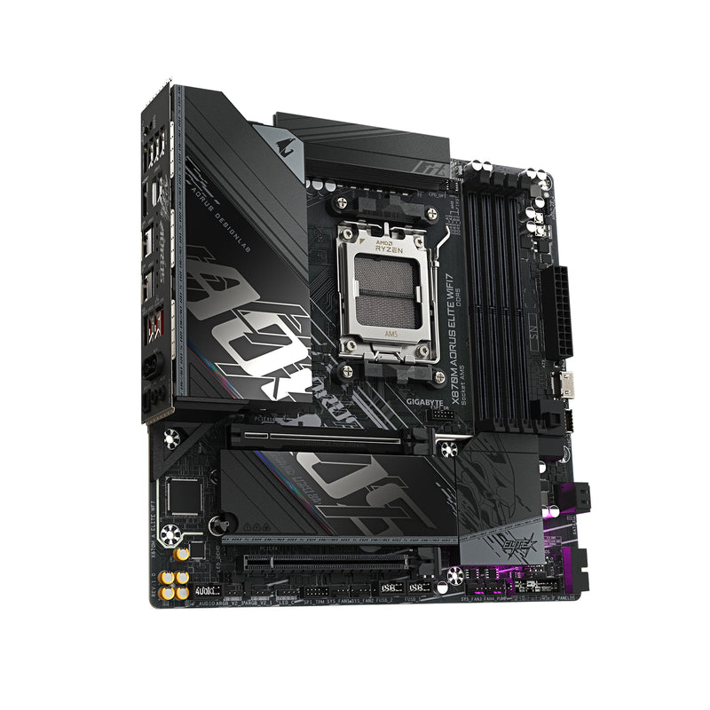 GIGABYTE X870M AORUS ELITE WIFI7 Mainboard – Unterstützt AMD Ryzen 9000 CPUs, digitale 14+2+2 Phasen VRM, bis zu 8200 MHz DDR5 (OC), 1 x PCIe 5.0 + 1 x PCIe 4.0, Wi-Fi 7, 2.5 GbE LAN, USB 4