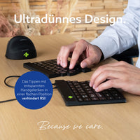 R-Go Tools Ergonomische Tastatur R-Go Split Break v2 mit Pausensoftware, geteilte Tastatur, AZERTY (FR), verkabelt, schwarz
