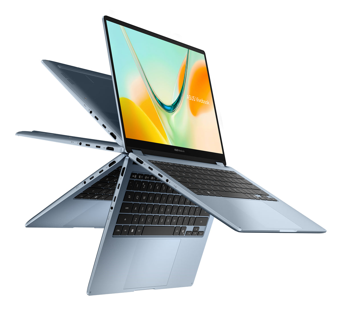 ASUS Vivobook S14 Flip TP5408QA-U2114W Copilot+ PC Snapdragon X1-26-100 Hybrid (2-in-1) 35,6 cm (14") Touchscreen WUXGA 16 GB LPDDR5x-SDRAM 512 GB SSD Wi-Fi 6E (802.11ax) Windows 11 Home Blau