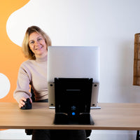 R-Go Tools Laptopständer R-Go Riser Duo, Tablet- und Laptop-Ständer in 1, ergonomisch faltbarer und einstellbarer Ständer, schwarz