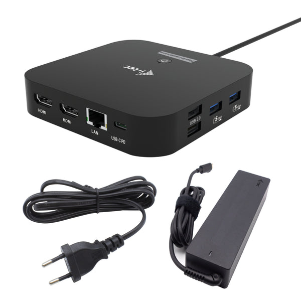 i-tec Docking Station USB-C Dual HDMI con Power Delivery 100 W + Caricabatterie universale 100 W