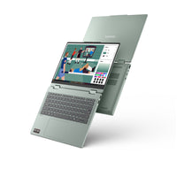 Lenovo IdeaPad 5 2-in-1 14AGP11 Copilot+ PC AMD Ryzen AI 5 430 Hybrid (2-in-1) 35,6 cm (14") Touchscreen WUXGA 16 GB DDR5-SDRAM 512 GB SSD Wi-Fi 7 (802.11be) Windows 11 Home Grün, Grau Deutsch