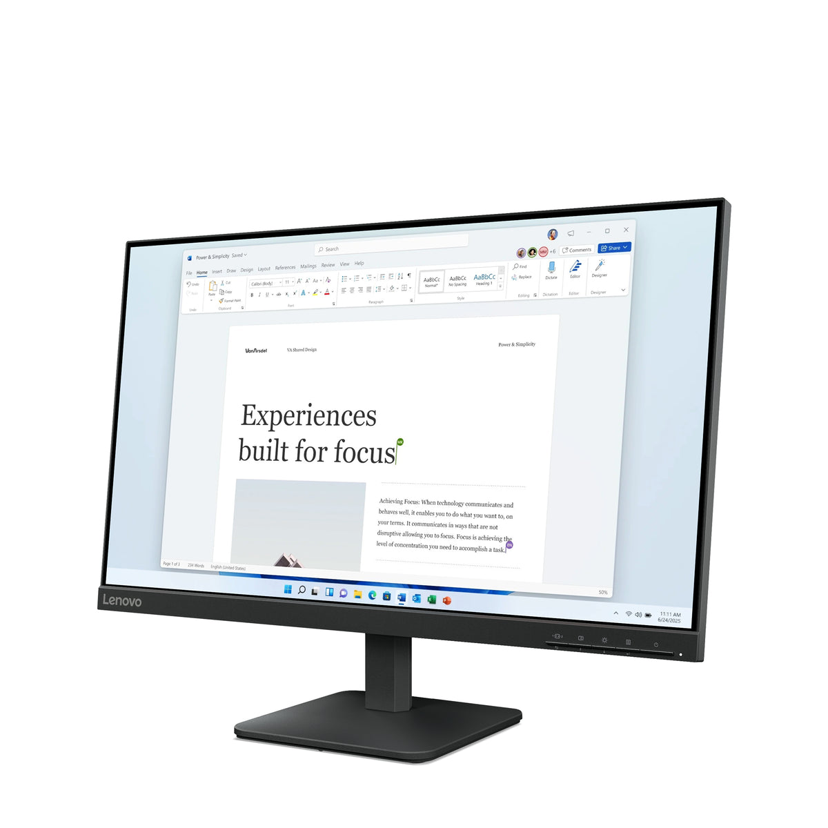 Lenovo L24-4e Computerbildschirm 60,5 cm (23.8") 1920 x 1080 Pixel Full HD LCD Schwarz