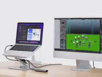 Conceptronic DONN27G Laptop-Ständer mit 7-in-1-Dockingstation, 360° drehbare Basis, faltbar, höhenverstellbar