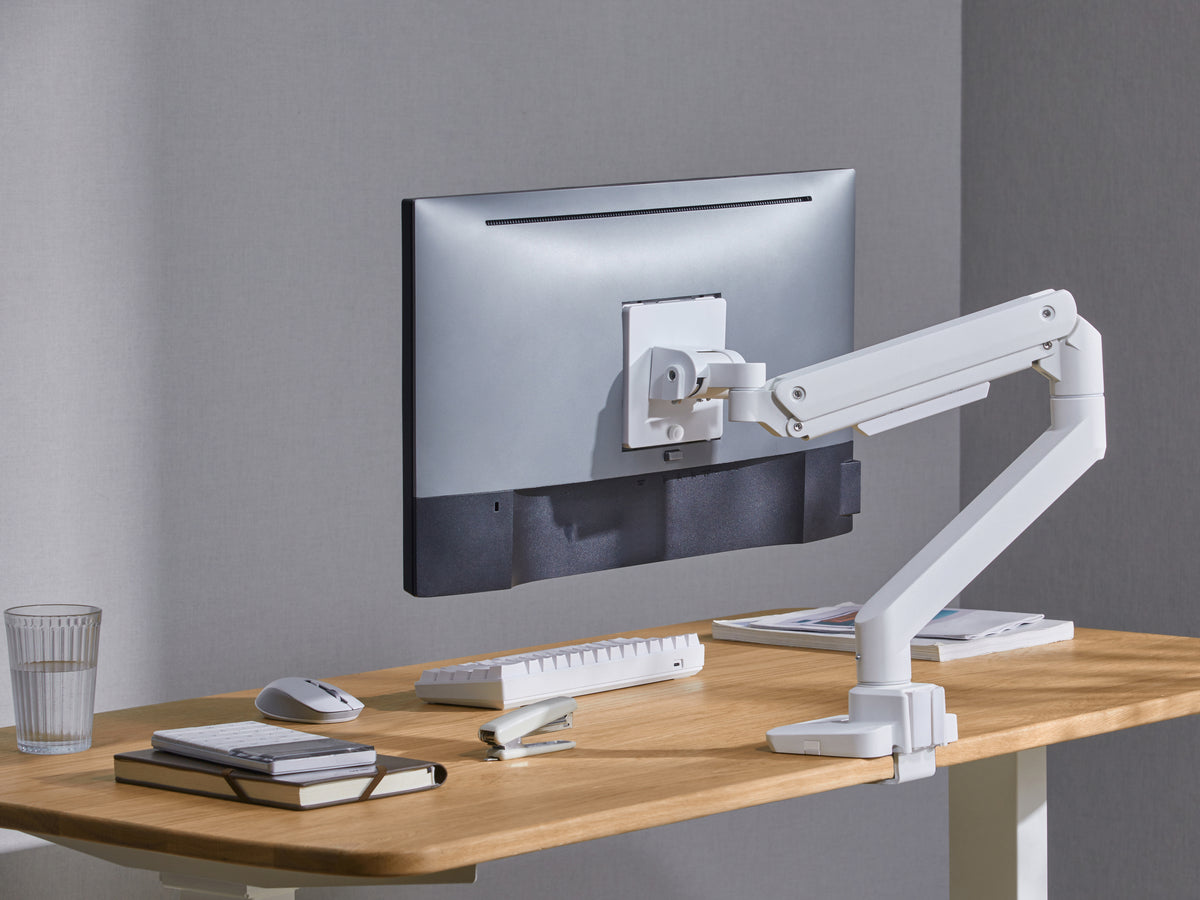 Equip 17"-49" Schwerlast-Monitor-Schreibtischhalterung, Weiß