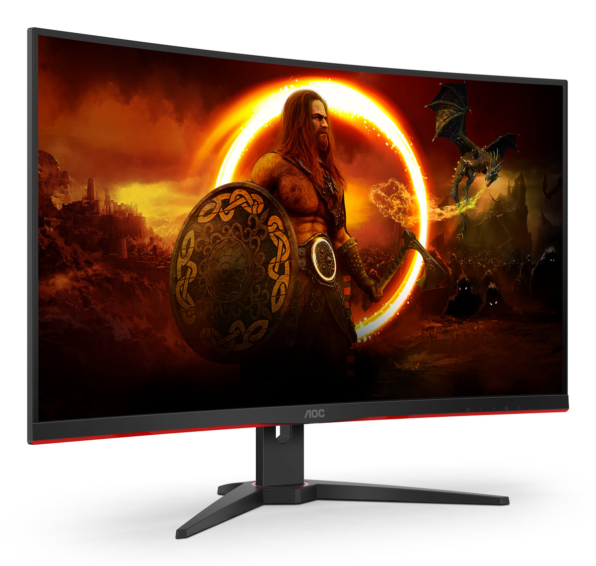 AOC G2 C32G2ZE/BK Computerbildschirm 80 cm (31.5") 1920 x 1080 Pixel Full HD LED Schwarz, Rot