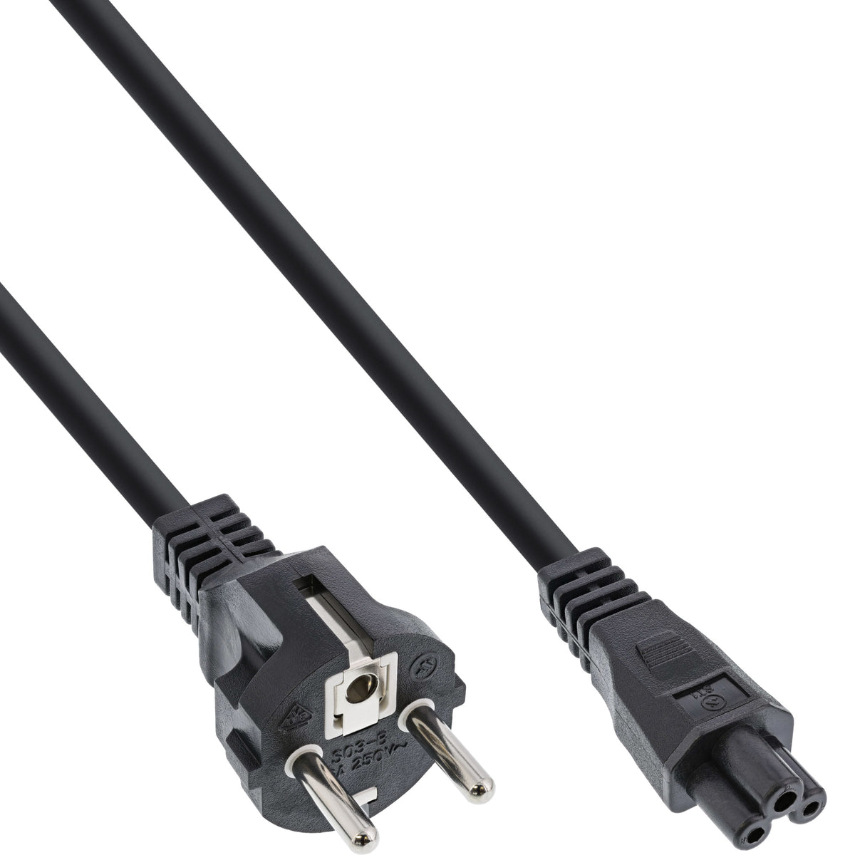 InLine Netzkabel für Notebook, 3pol Kupplung, schwarz, 3m