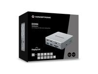 Conceptronic DONN25G 15-in-1 DisplayLink USB 3.2 Gen 2 Dockingstation, 4K60Hz Triple-Display, HDMI x 2, DisplayPort, USB-C 10 Gbit/s x 2, USB-A 10 Gbit/s x 2, USB-A 5 Gbit/s x 2, SD, TF/MicroSD, GbE, Audio, DC-Eingang, Sicherheitssteckplatz, PD 3,0
