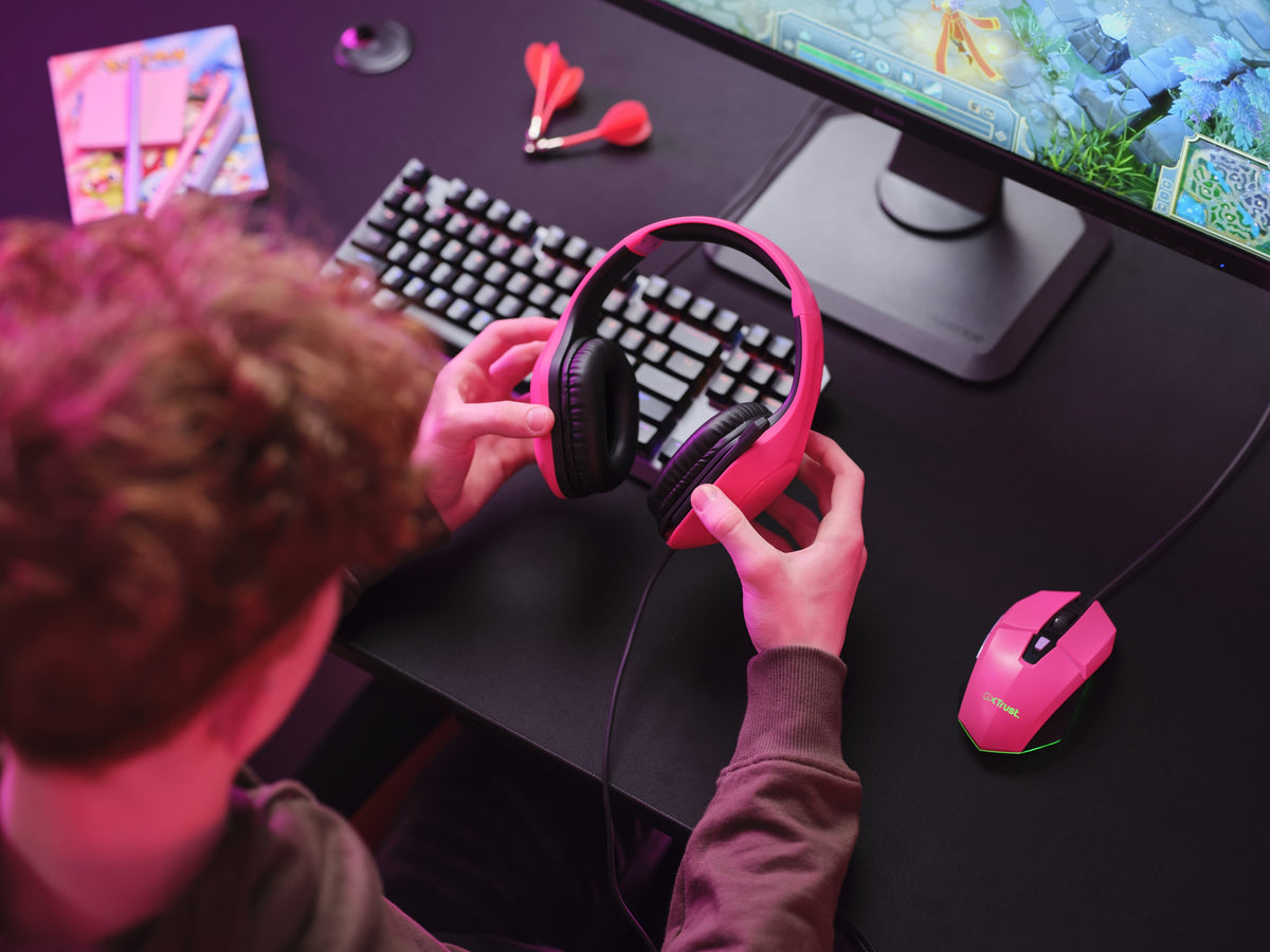 Trust GXT 415P Zirox Kopfhörer Kabelgebunden Kopfband Gaming Pink