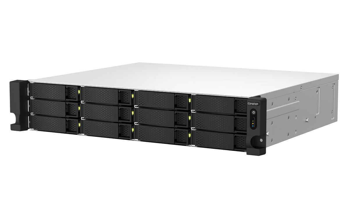 QNAP TS-1264U-RP NAS Rack (2U) Intel® Celeron® 8 GB DDR4 0 TB QNAP QTS Aluminium, Schwarz