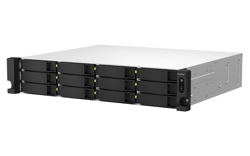 QNAP TS-1264U-RP NAS Rack (2U) Intel® Celeron® 8 GB DDR4 0 TB QNAP QTS Aluminium, Schwarz