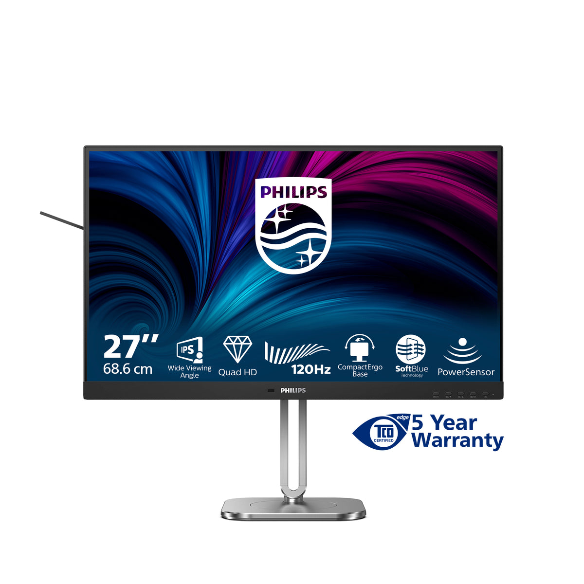 Philips 4000 series 27B2N4500/00 Computerbildschirm 68,6 cm (27") 2560 x 1440 Pixel Quad HD LCD Grau