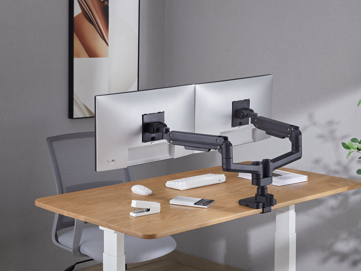 Equip 17"-35" Schwerlast-Doppelmonitor-Schreibtischhalterung, Schwarz