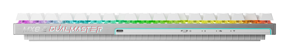 CHERRY MX 8.2 Pro TMR Wireless Tastatur Gaming USB + RF Wireless + Bluetooth QWERTY US International Silber, Weiß