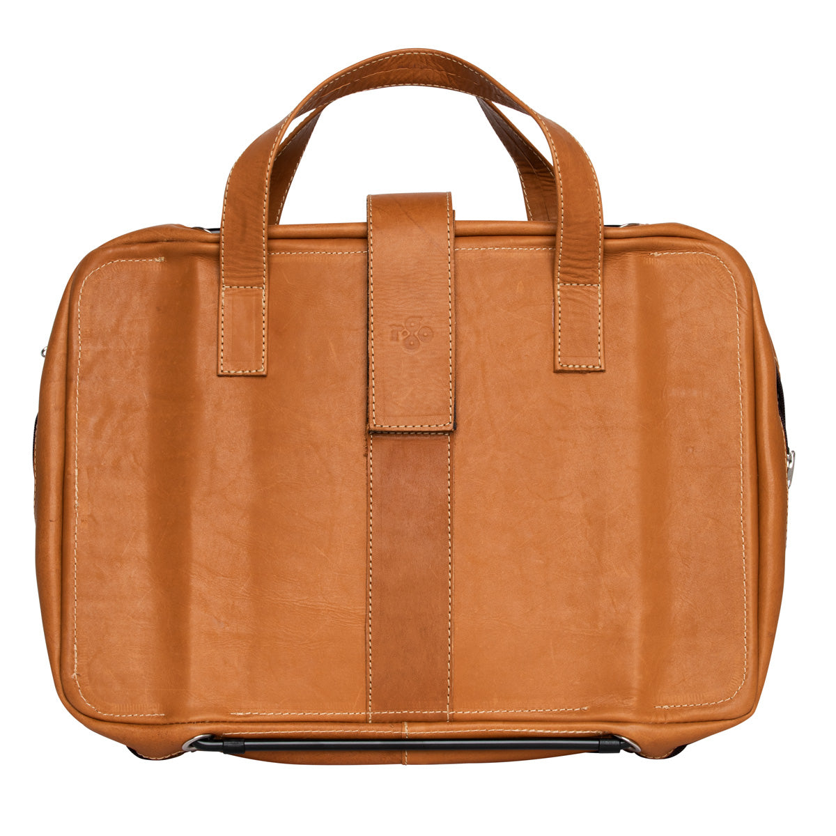 R-Go Tools Laptoptasche R-Go Viva, Vollnarbenleder, mit integriertem Laptop-Ständer, Schulterriemen, 15,6-Zoll, braun