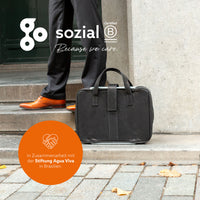 R-Go Tools Laptoptasche R-Go Viva, Vollnarbenleder, mit integriertem Laptop-Ständer, Schulterriemen, 15,6-Zoll, Schwarz