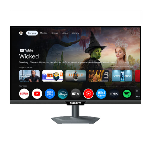 GIGABYTE M27QS 27” 2K QHD Smart-Monitor - Google TV, Drahtlose Anzeige, 2560 x 1440, 180Hz, 1ms, 350 cd/m², FreeSync, Display HDR400, HDMI 2.0, DisplayPort 1.4