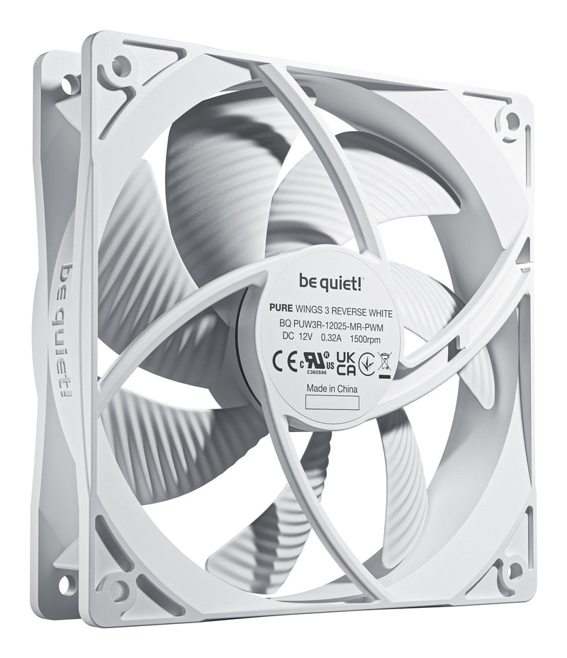 be quiet! Pure Wings 3 120mm | PWM Reverse White Triple-Pack Computergehäuse Ventilator 12 cm Weiß 3 Stück(e)