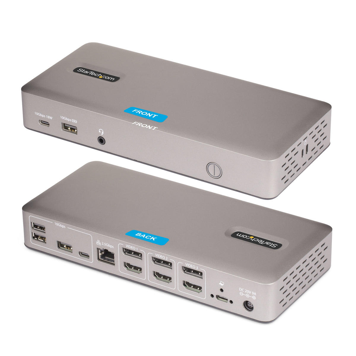 StarTech.com USB-C-Dockingstation(USB4), Dreifach 4K60Hz-Monitore DisplayPort oder HDMI, 100W Laptop-Ladung, 2,5GbE, Notebook Dock, Thunderbolt 4, Nicht für macOS, Treiberlos